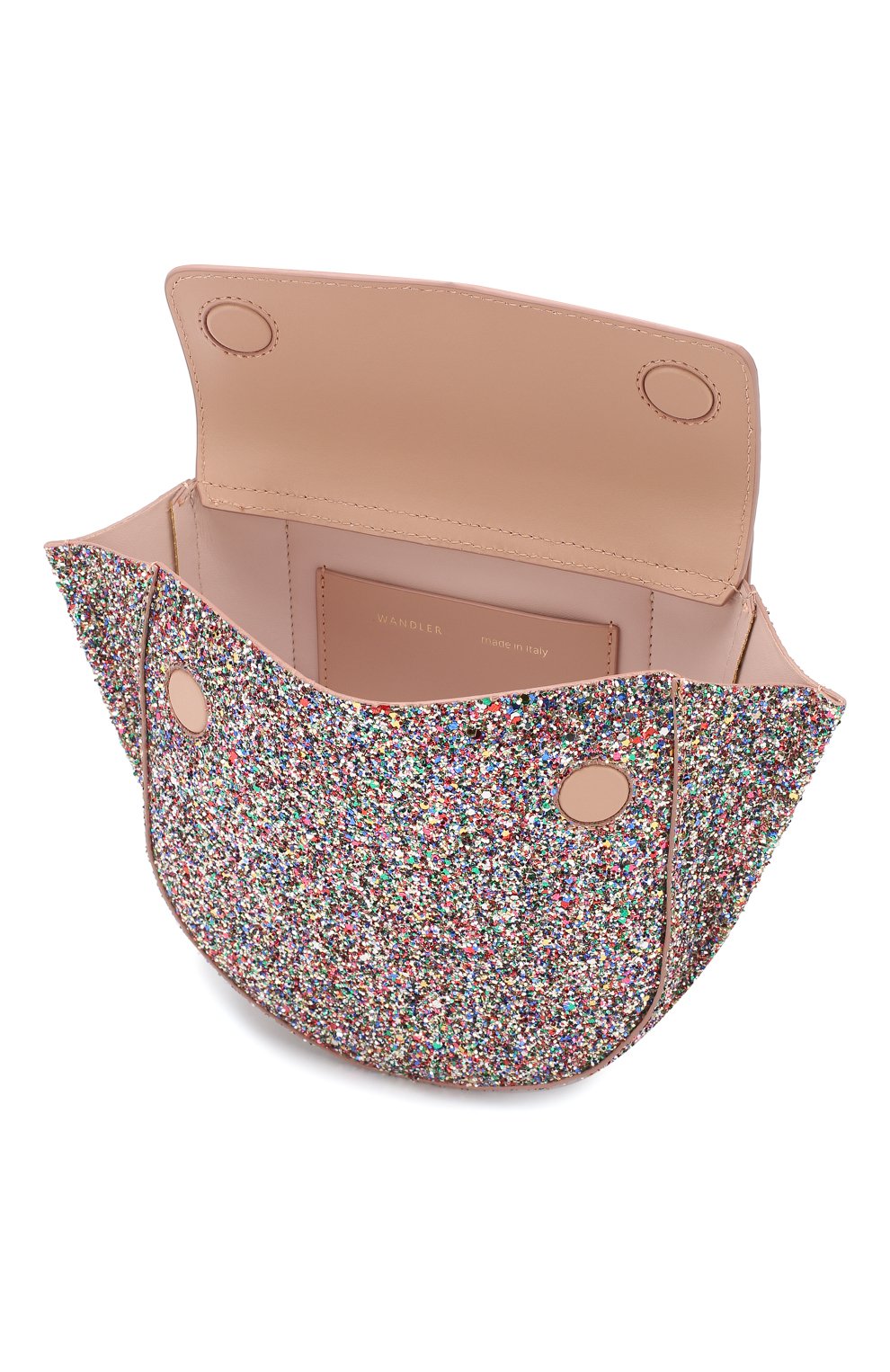 Сумка hortensia mini WANDLER разноцветного цвета по цене 87350 руб., арт. H0RTENSIA BAG MINI/GLITTER GAS0LINE, фото 4 Сумка hortensia mini WANDLER, арт. H0RTENSIA BAG MINI/GLITTER GAS0LINE, фото 4