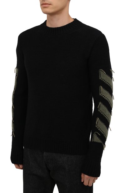 Свитер OFF-WHITE черного цвета по цене 69950 руб., арт. 0MHE088F21KNI001, фото 3 Свитер OFF-WHITE, арт. 0MHE088F21KNI001, фото 3