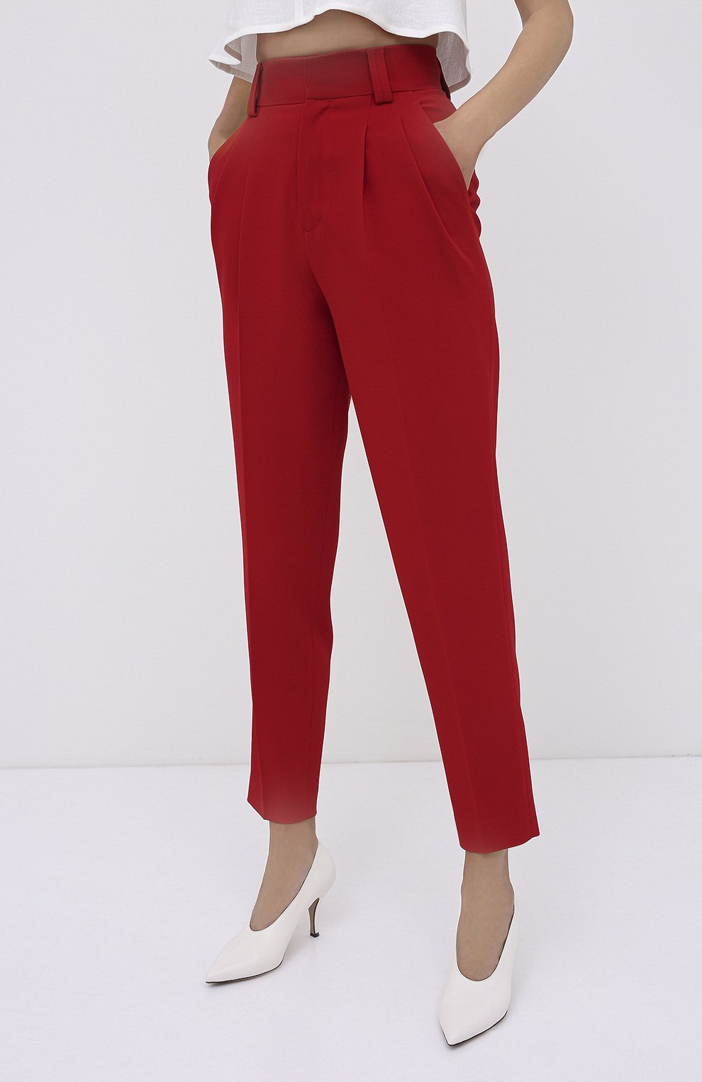 Брюки REDVALENTINO красного цвета по цене 48500 руб., арт. UR3RBC90/2EU, фото 3 Брюки REDVALENTINO, арт. UR3RBC90/2EU, фото 3