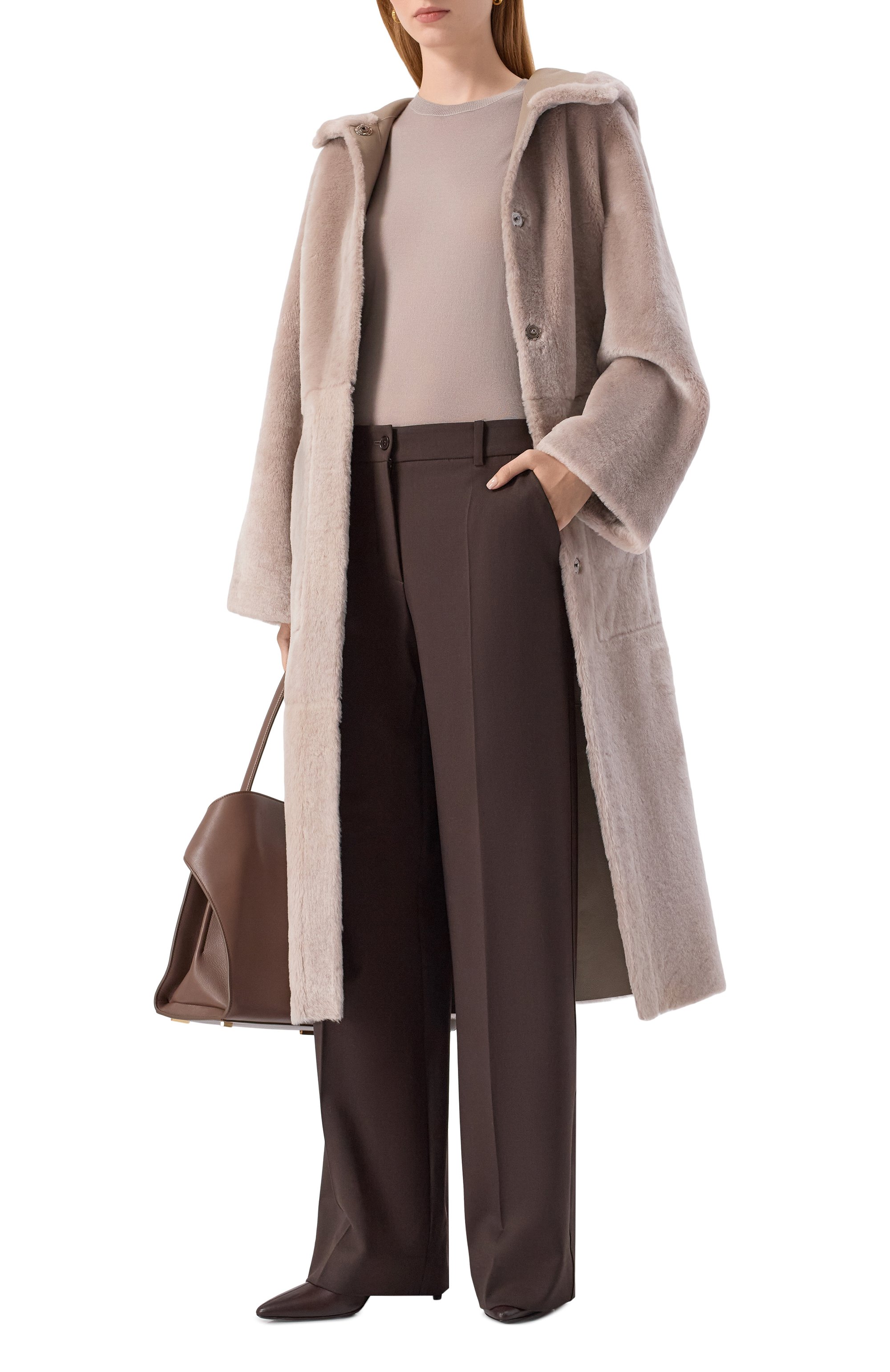 Двусторонняя дубленка из овчины SIMONETTA RAVIZZA светло-бежевого цвета по цене 517000 руб., арт. F05C0170H21, фото 2 Двусторонняя дубленка из овчины SIMONETTA RAVIZZA, арт. F05C0170H21, фото 2