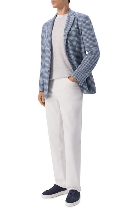 Футболка изо льна и хлопка Fedeli TU000220/LIN0 C0TT0NE Серый  TU000220/LIN0 C0TT0NE Фото 2