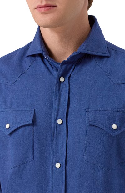 Рубашка из хлопка и лиоцелла BRUNELLO CUCINELLI, арт. MY6374008, фото 5