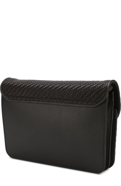 Кожаная борсетка с отделкой из кожи крокодила ZEGNA, арт. C1327E-PC0/AMIS, фото 3