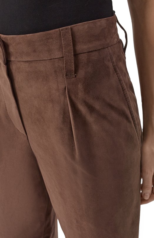 Замшевые брюки Brunello Cucinelli MPCLFP8363 Коричневый  MPCLFP8363 Фото 5