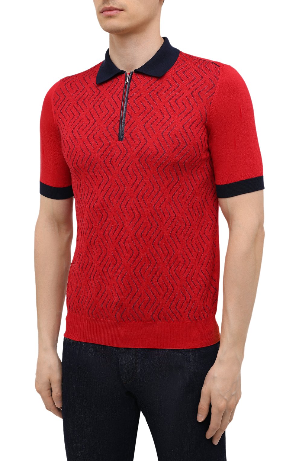 Поло с отделкой из кожи аллигатора ZILLI, арт. MBV-PZ082-LABC1/MC01/AMIS, фото 3