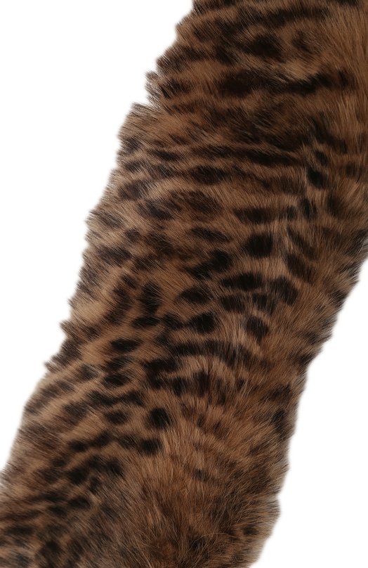 Меховой шарф из овчины DROMe Коричневый, фото 4