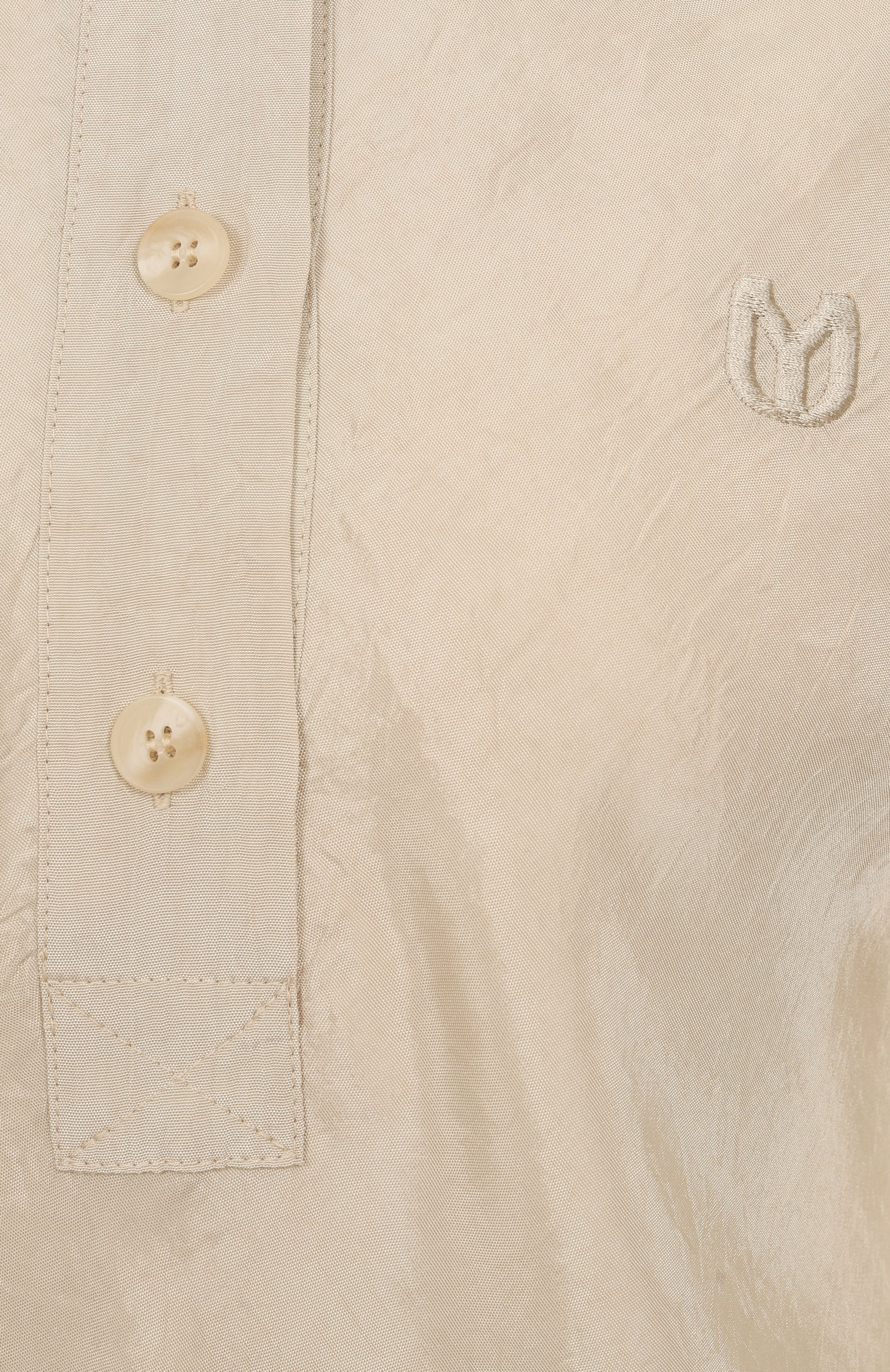 Поло YUZEFI бежевого цвета по цене 35150 руб., арт. YUZSS25-RW-TP08-04, фото 6 Поло YUZEFI, арт. YUZSS25-RW-TP08-04, фото 6