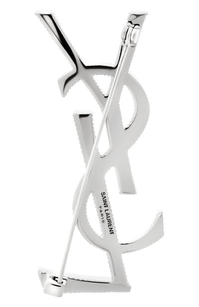 Брошь SAINT LAURENT серебряного цвета по цене 58700 руб., арт. 804317/Y1500, фото 3 Брошь SAINT LAURENT, арт. 804317/Y1500, фото 3
