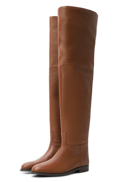 Женские кожаные ботфорты 12 STOREEZ, арт. 133789