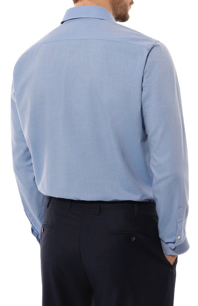 Сорочка из хлопка и кашемира CANALI голубого цвета по цене 46500 руб., арт. CCL7018/GD03310, фото 4 Сорочка из хлопка и кашемира CANALI, арт. CCL7018/GD03310, фото 4