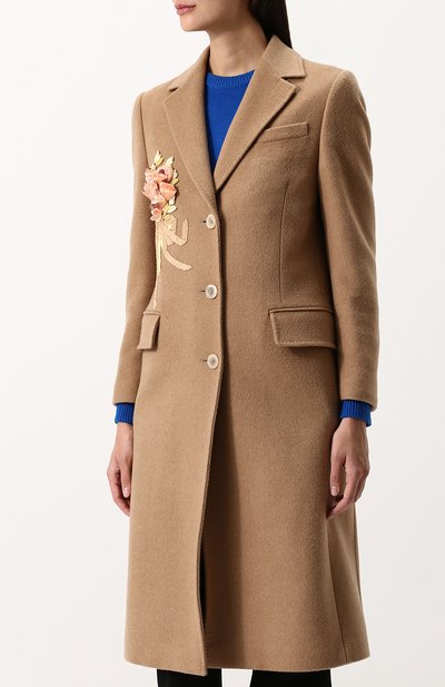 Однотонное шерстяное пальто  с  декоративной отделкой GUCCI, арт. 495135/ZKK51, фото 3