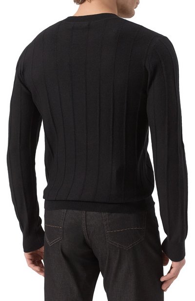 Джемпер из кашемира и шелка JACOB LEE черного цвета по цене 64570 руб., арт. MKS039SS25B, фото 4 Джемпер из кашемира и шелка JACOB LEE, арт. MKS039SS25B, фото 4