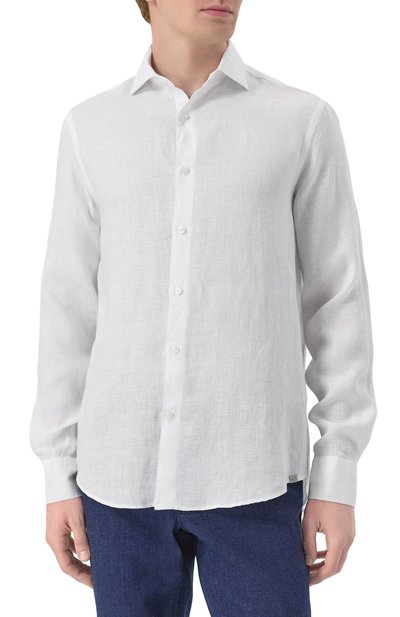 Льняная рубашка PAUL&SHARK белого цвета по цене 33350 руб., арт. 25413180CF, фото 3 Льняная рубашка PAUL&SHARK, арт. 25413180CF, фото 3