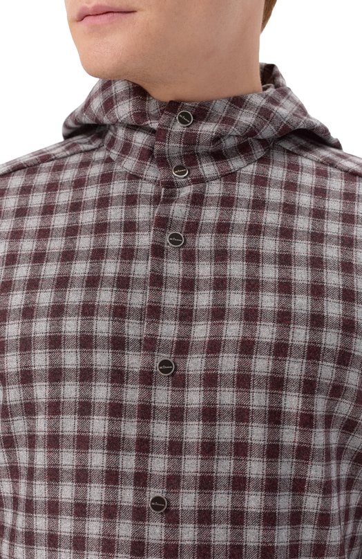 Рубашка из шерсти и кашемира Kiton UMCPETEK0167G21 Серый  UMCPETEK0167G21 Фото 5