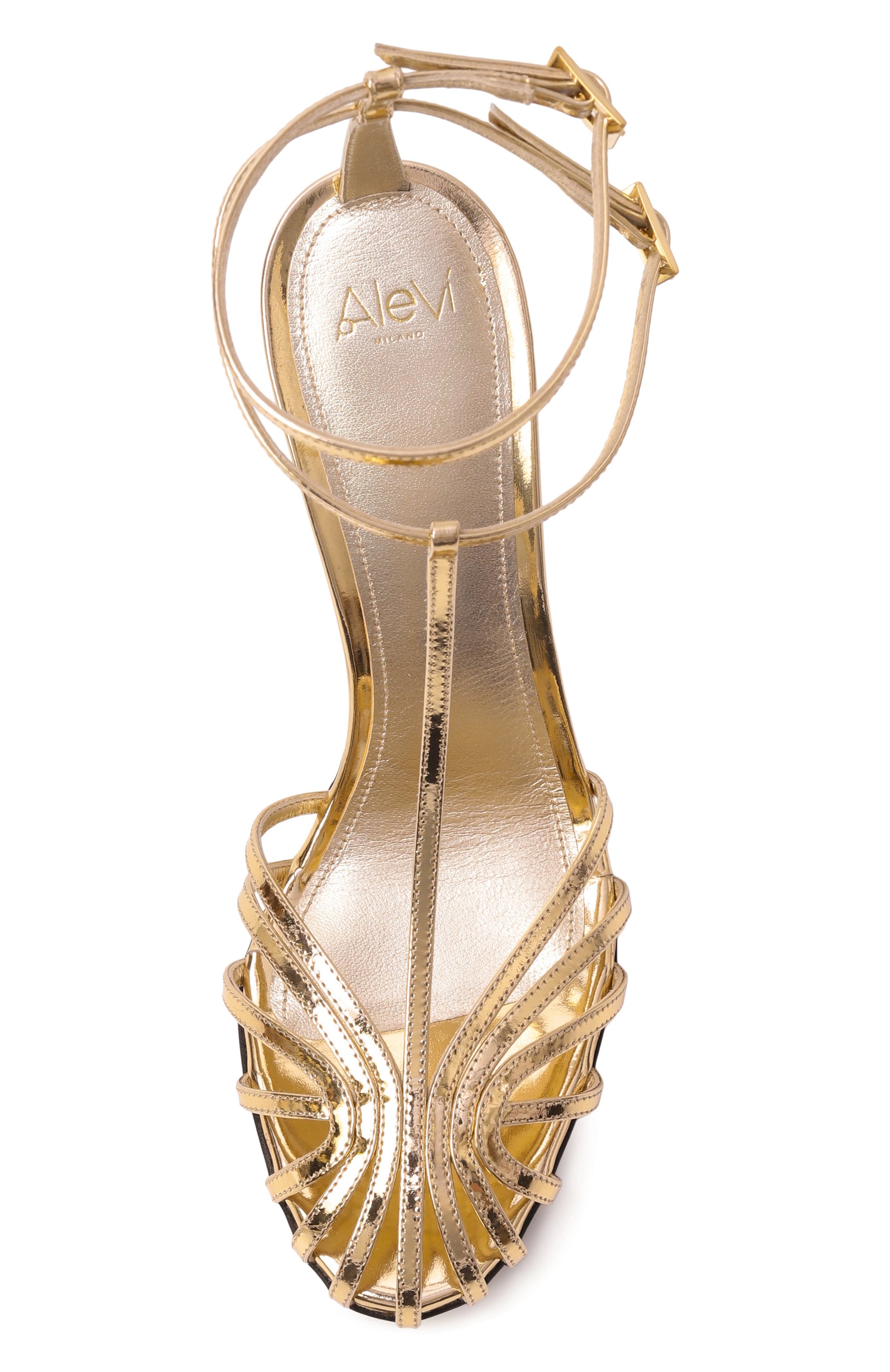 Кожаные босоножки ally 95 ALEVI MILANO, арт. L26SC009.R.0852G07/MIRR0R LEATHER, фото 6