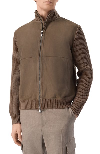 Комбинированный кардиган CORNELIANI темно-бежевого цвета по цене 228500 руб., арт. 28L5D9/2A20216, фото 3 Комбинированный кардиган CORNELIANI, арт. 28L5D9/2A20216, фото 3