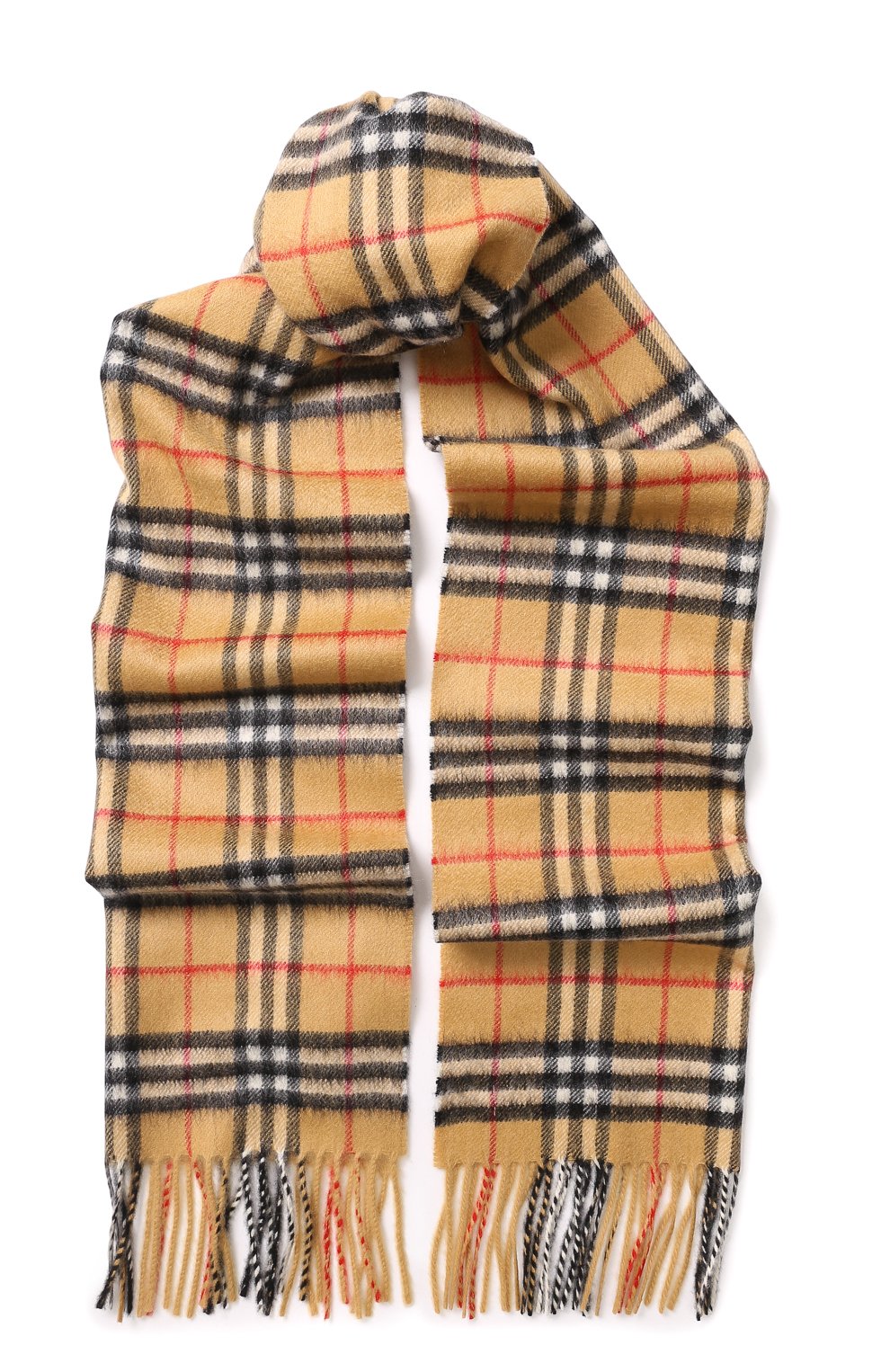 Кашемировый шарф в клетку с бахромой BURBERRY, арт. 4073122, фото 1