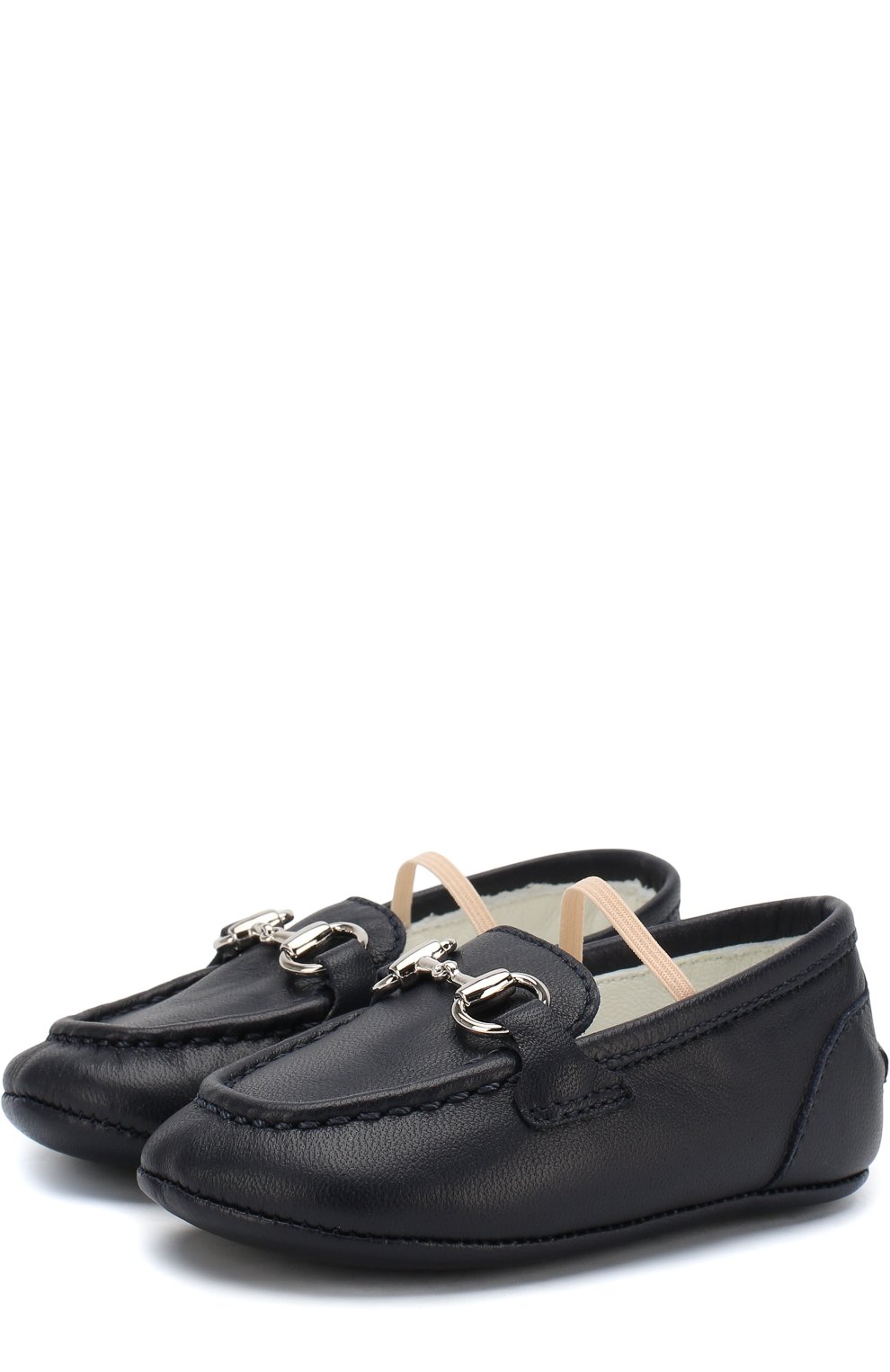 Кожаные мокасины с эластичной перемычкой GUCCI, арт. 526103/BKPI0, фото 1