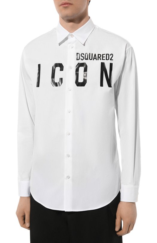 Хлопковая рубашка Icon Dsquared2 S79DL0026/S36275 Белый  S79DL0026/S36275 Фото 3
