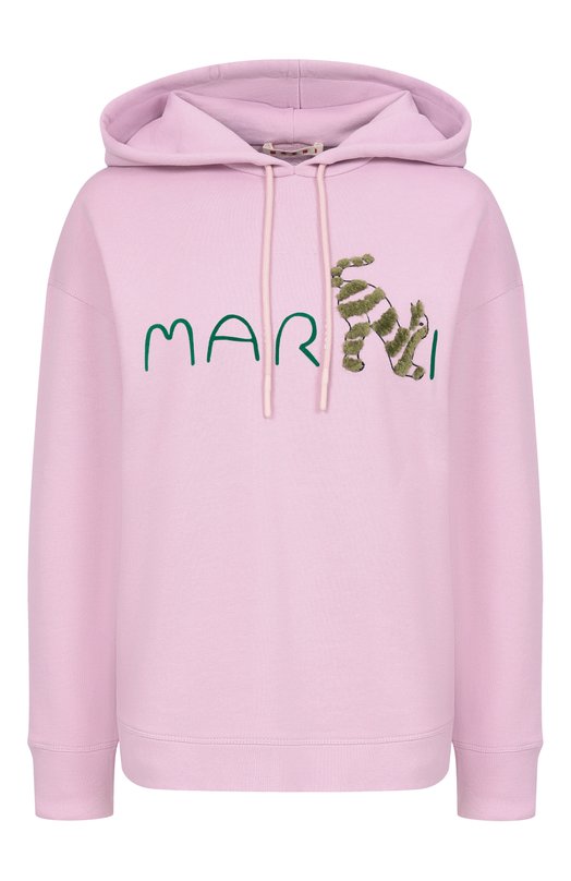 Хлопковое худи Marni FLJE0242S0/USCY85 Розовый FLJE0242S0/USCY85