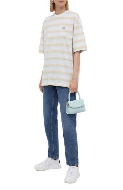 Хлопковая футболка ACNE STUDIOS разноцветного цвета по цене 19550 руб., арт. CL0103/W, фото 2 Хлопковая футболка ACNE STUDIOS, арт. CL0103/W, фото 2