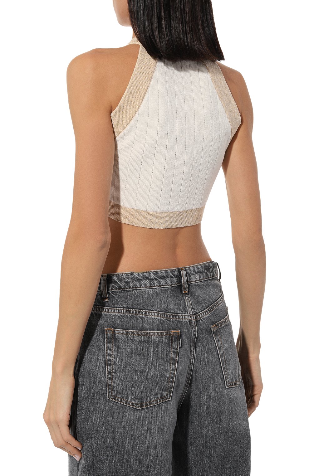Топ из вискозы BALMAIN белого цвета по цене 99000 руб., арт. AF1AB022KD74, фото 4 Топ из вискозы BALMAIN, арт. AF1AB022KD74, фото 4