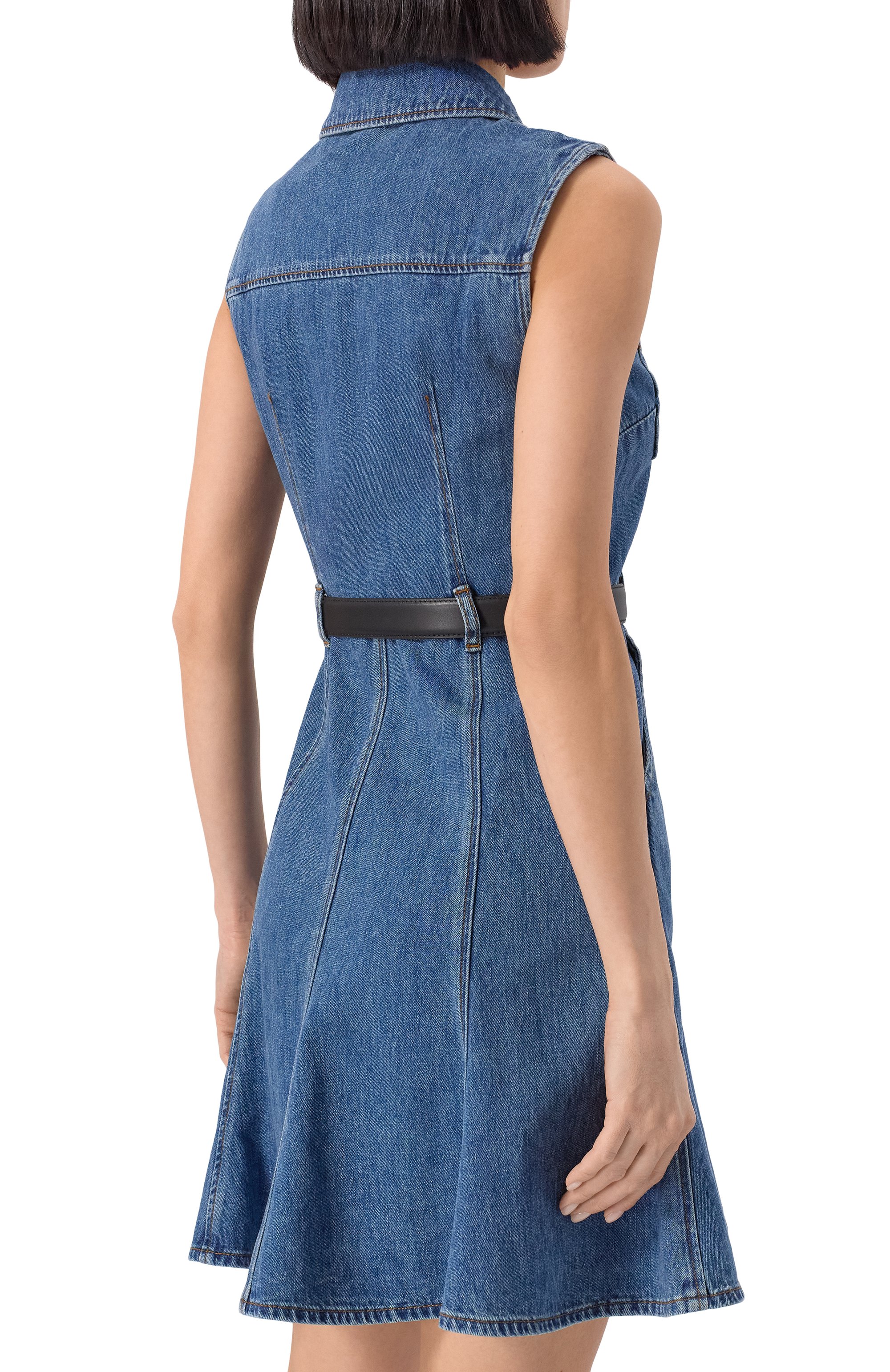 Джинсовое платье SELF-PORTRAIT синего цвета по цене 51900 руб., арт. SS25810SBL, фото 4 Джинсовое платье SELF-PORTRAIT, арт. SS25810SBL, фото 4