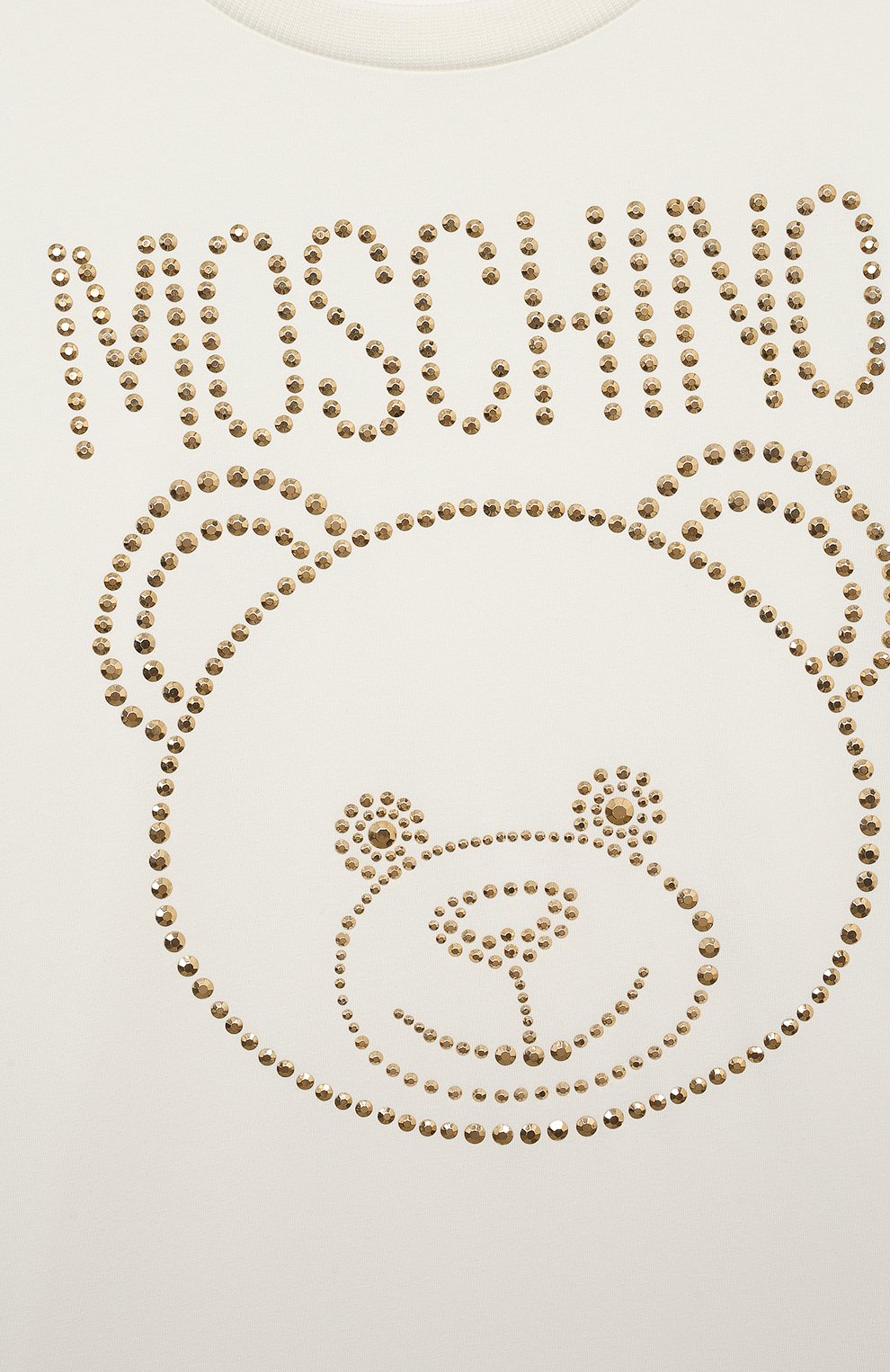 Хлопковая футболка MOSCHINO молочного цвета по цене 8755 руб., арт. HBM060/LBA10/4-8, фото 3 Хлопковая футболка MOSCHINO, арт. HBM060/LBA10/4-8, фото 3