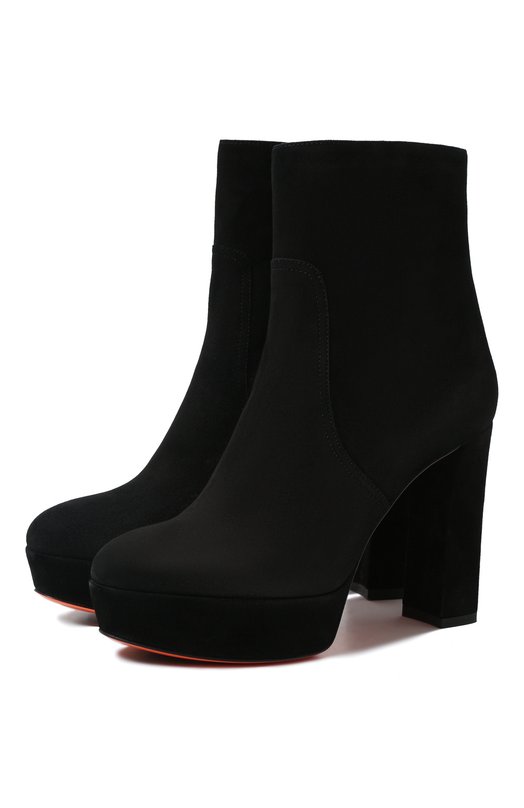 

Замшевые ботильоны Santoni, Чёрный