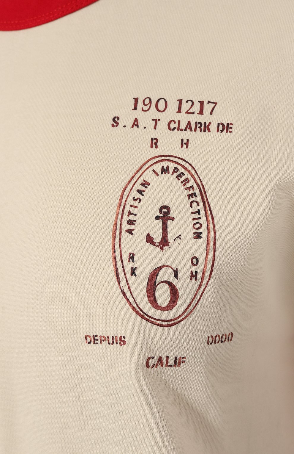 Хлопковая футболка ROKH молочного цвета по цене 19800 руб., арт. R24SF012/CT, фото 5 Хлопковая футболка ROKH, арт. R24SF012/CT, фото 5