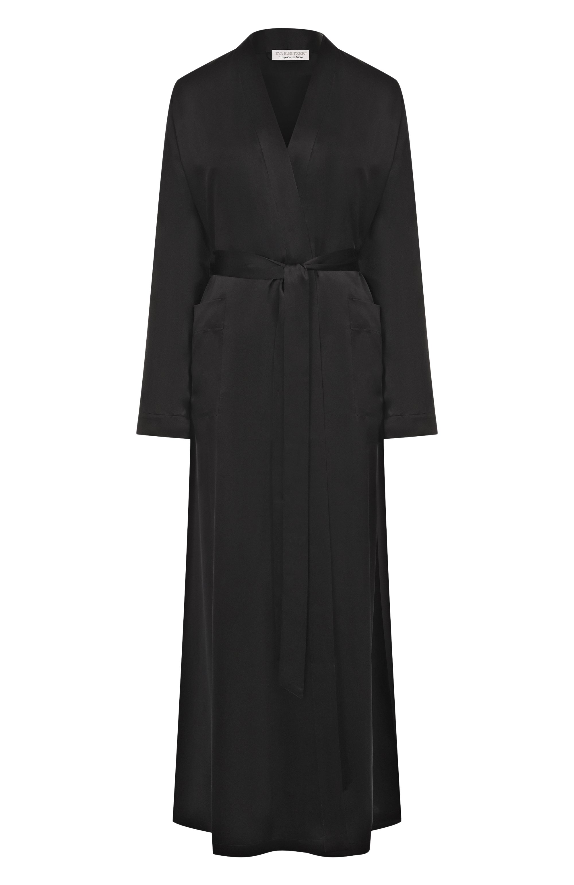 Шелковый халат EVA B.BITZER черного цвета по цене 66960 руб., арт. 27319873, фото 1 Шелковый халат EVA B.BITZER, арт. 27319873, фото 1