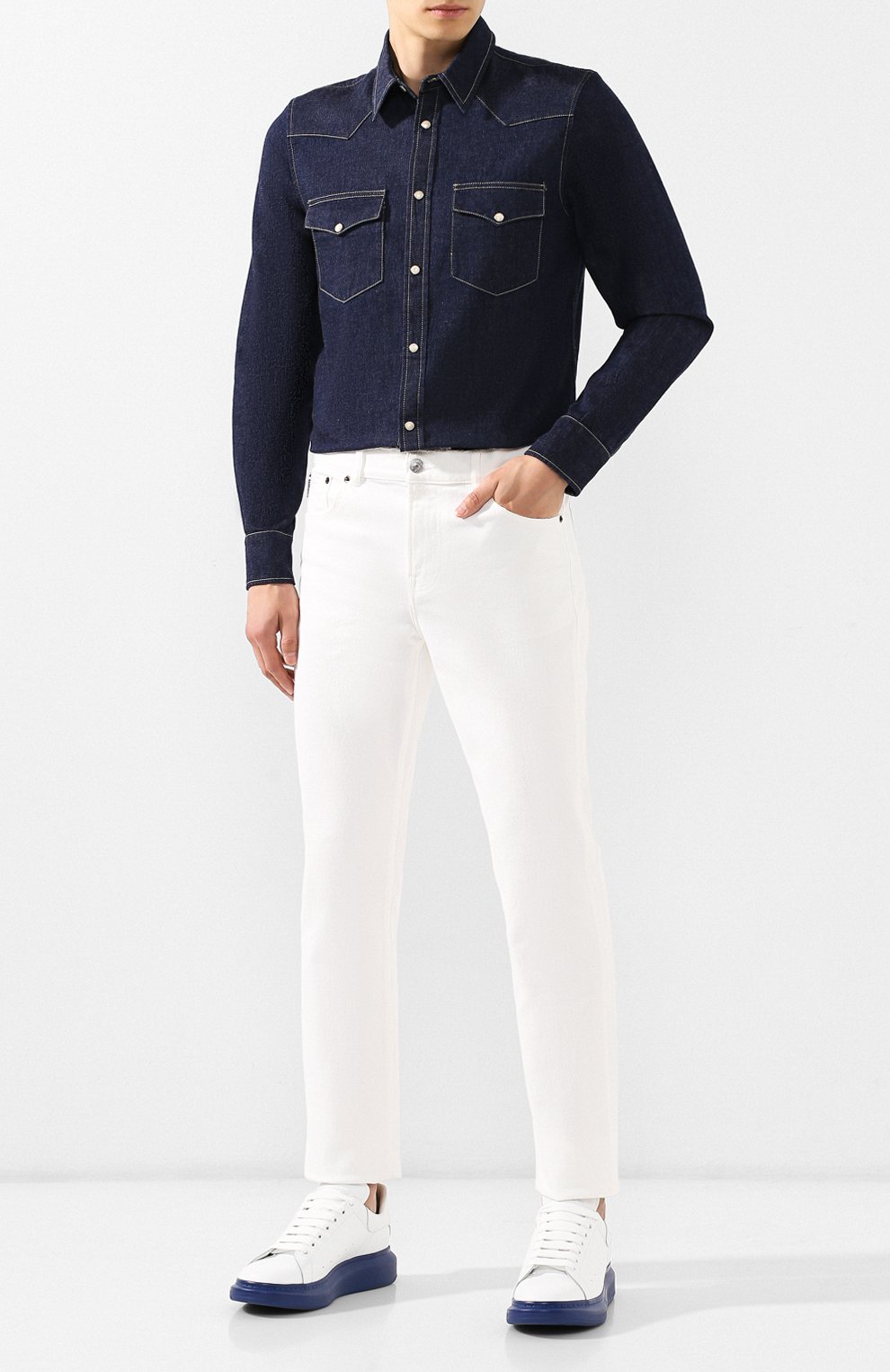 Кожаные кеды кожаные кеды oversized ALEXANDER MCQUEEN, арт. 553680/WHTQ4, фото 2