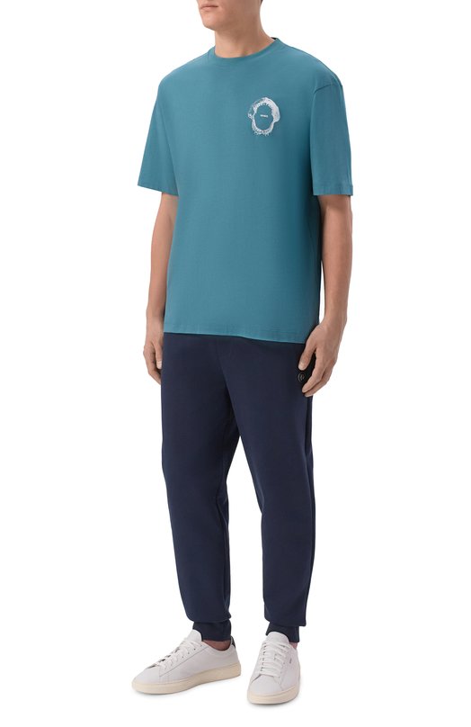 Хлопковая футболка HUGO Blue 50554370 Голубой  50554370 Фото 2