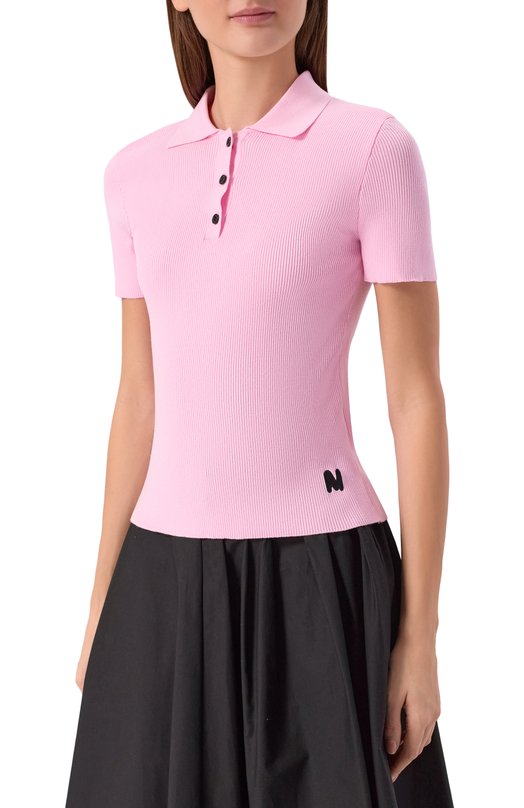 Поло из вискозы MSGM 4041MDM201/267297 Розовый  4041MDM201/267297 Фото 3