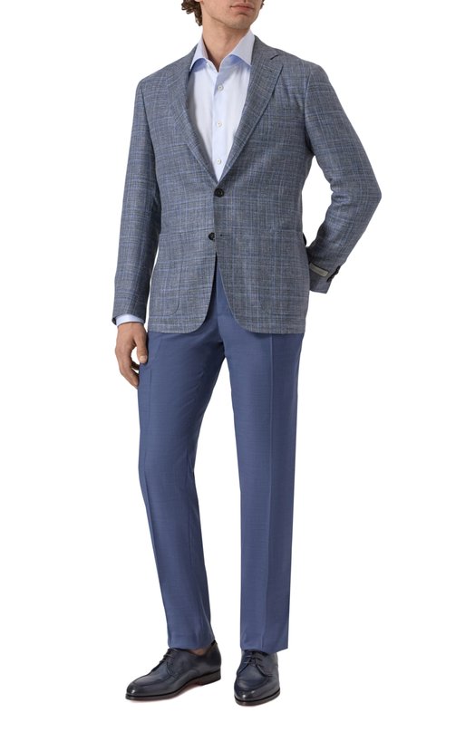 Шерстяные брюки Brioni RPC60M-O4A7R Синий  RPC60M-O4A7R Фото 2