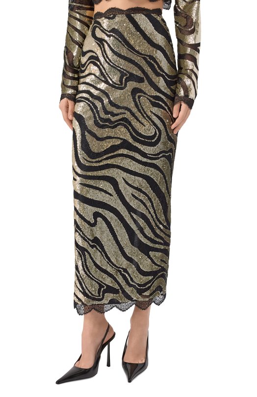 Юбка с отделкой пайетками Zuhair Murad FSK25045/TUEM012 Золотой  FSK25045/TUEM012 Фото 3