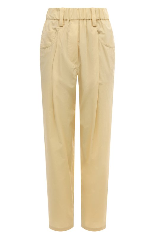 Хлопковые брюки Brunello Cucinelli M0H93B1021 Жёлтый M0H93B1021