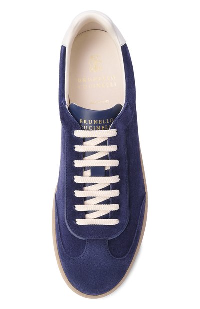 Замшевые кеды BRUNELLO CUCINELLI синего цвета по цене 130000 руб., арт. MZUMGLJ336, фото 5 Замшевые кеды BRUNELLO CUCINELLI, арт. MZUMGLJ336, фото 5