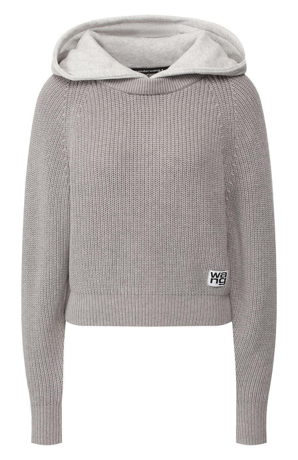 Пуловер с капюшоном ALEXANDERWANG.T светло-серого цвета по цене 45950 руб., арт. 4KC2191042, фото 1 Пуловер с капюшоном ALEXANDERWANG.T, арт. 4KC2191042, фото 1