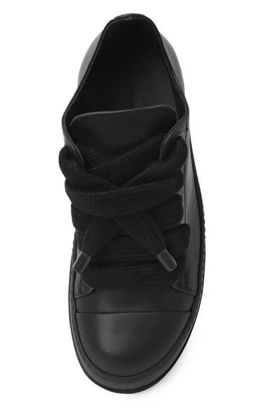 Кожаные кеды Jumbolace Rick Owens RU02E1893/LC0W2 Чёрный  RU02E1893/LC0W2 Фото 6
