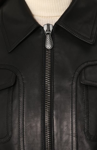 Кожаная куртка прямого кроя с отложным воротником BOTTEGA VENETA, арт. 500100/VDJS0, фото 5