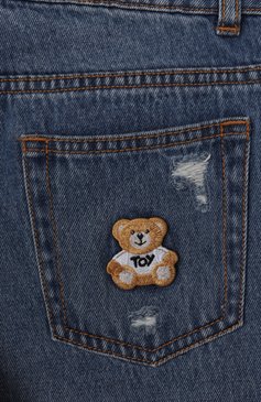 Детские джинсовые шорты MOSCHINO синего цвета, арт. HUQ026/L0E35/10-14 | Фото 4 (Материал внешний: Хлопок, Деним; Нос: Не проставлено; Кросс-КТ: Деним; Ростовка одежда: 10 - 11 лет | 140 - 146см, 12 лет | 152 см, 16 лет | 164 см)
