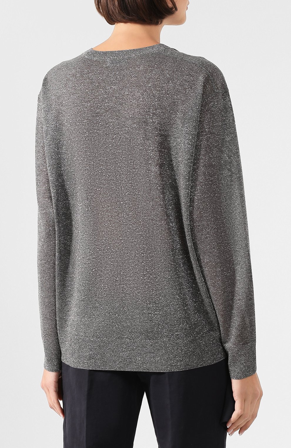 Пуловер из вискозы DRIES VAN NOTEN серебряного цвета по цене 62500 руб., арт. 201-31220-9700, фото 4 Пуловер из вискозы DRIES VAN NOTEN, арт. 201-31220-9700, фото 4