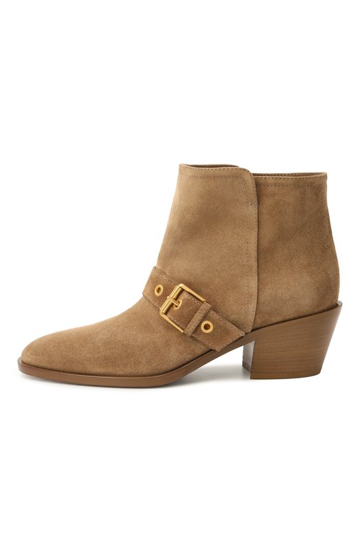 Замшевые ботильоны Gianvito Rossi G05627.45CU0.SUECAML Бежевый  G05627.45CU0.SUECAML Фото 4