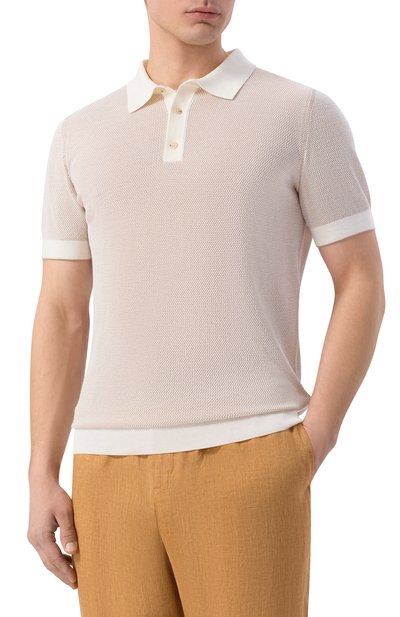 Поло из шелка и хлопка BOSS CAMEL, арт. 50560501, фото 3