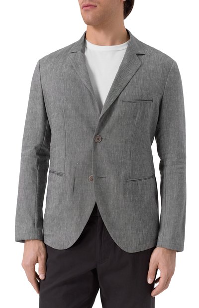 Пиджак изо льна и шерсти GIORGIO ARMANI серого цвета по цене 231500 руб., арт. GM001564/TE14457, фото 5 Пиджак изо льна и шерсти GIORGIO ARMANI, арт. GM001564/TE14457, фото 5