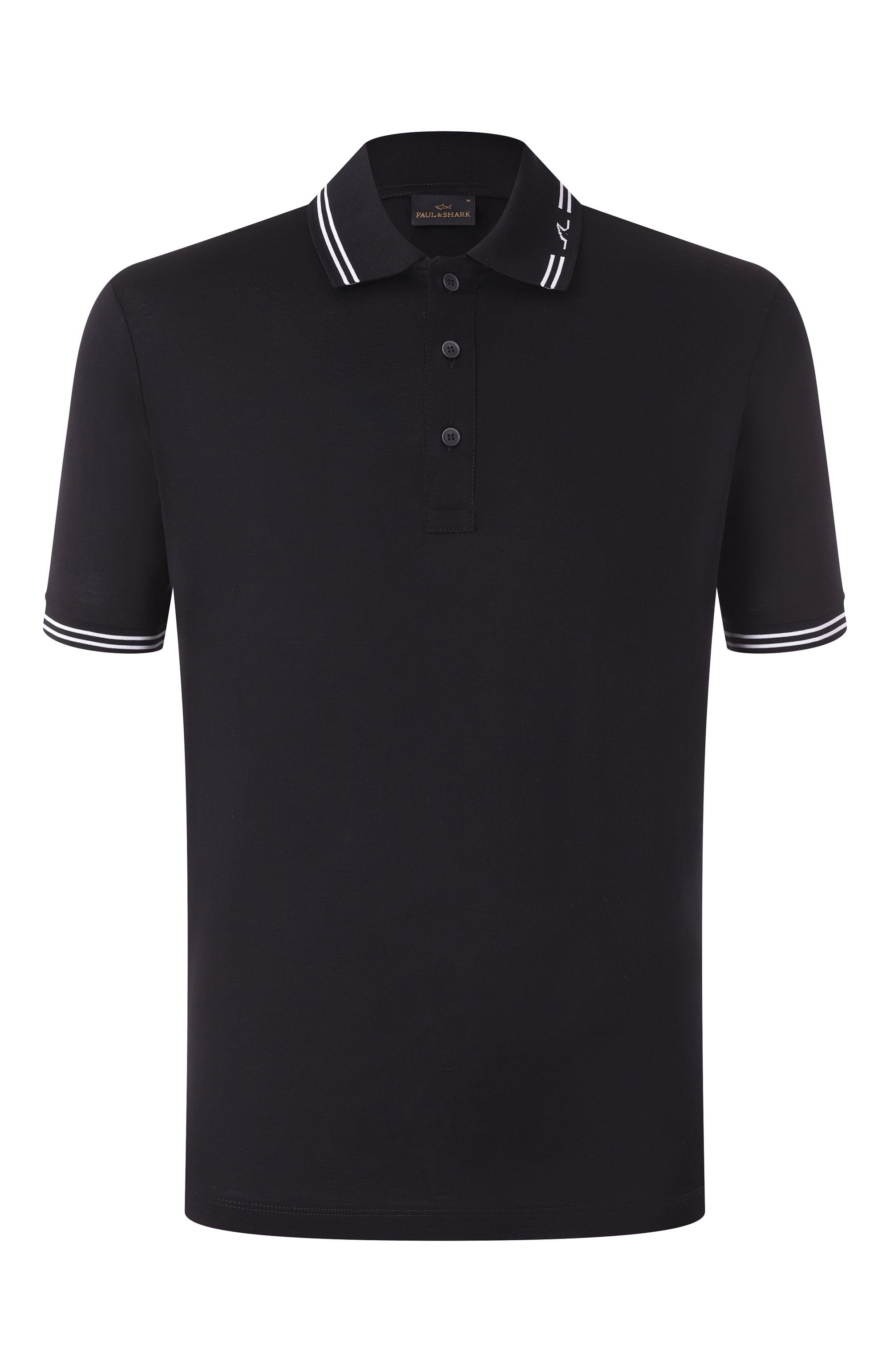 Хлопковое поло PAUL&SHARK черного цвета по цене 35800 руб., арт. 25411288/3XL, фото 1 Хлопковое поло PAUL&SHARK, арт. 25411288/3XL, фото 1