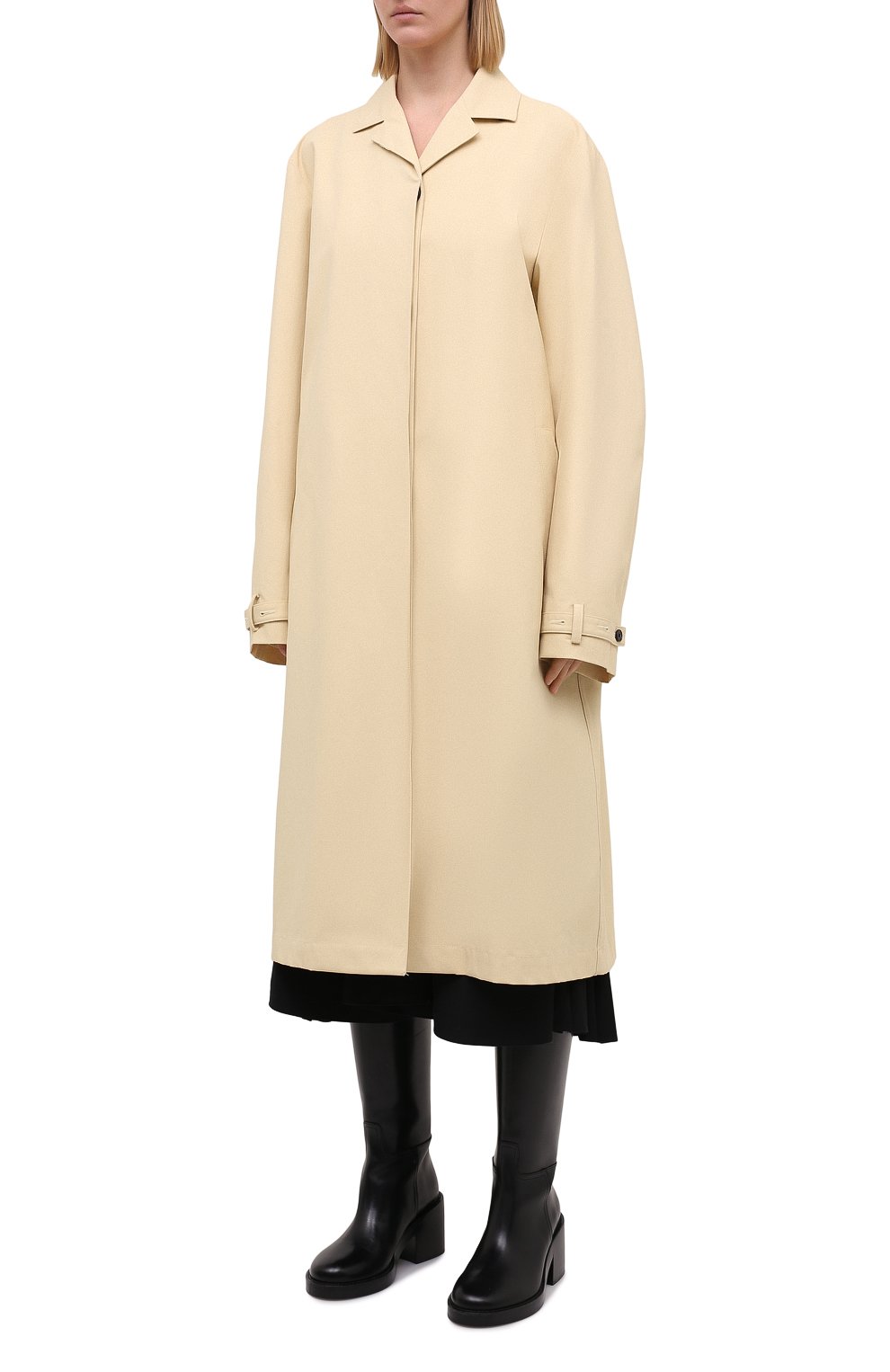 Хлопковый плащ JIL SANDER желтого цвета по цене 230000 руб., арт. JSWR126024-WR242700, фото 3 Хлопковый плащ JIL SANDER, арт. JSWR126024-WR242700, фото 3