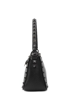 Женская сумка rockstud small VALENTINO черного цвета, арт. 5W2B0J47/HAD | Фото 4 (Ремень/цепочка: На ремешке; Драгоценные камни: Проставлено; Материал сплава: Проставлено; Материал: Натуральная кожа; Размер: small)