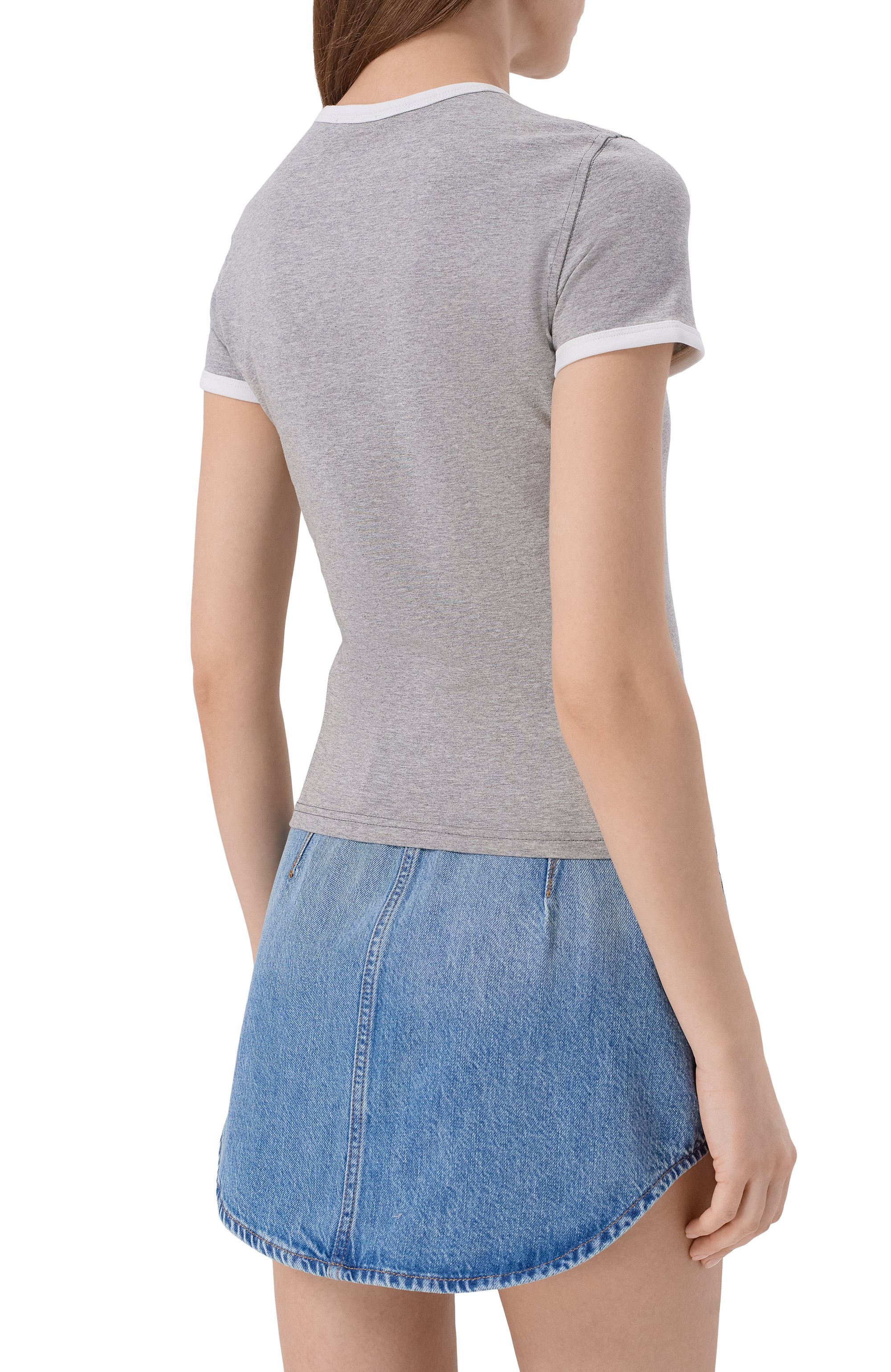 Хлопковая футболка DIESEL серого цвета по цене 9325 руб., арт. A21917/0QHHA, фото 4 Хлопковая футболка DIESEL, арт. A21917/0QHHA, фото 4